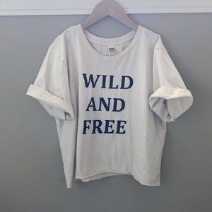 ❌ sold ❌ Boutique Wild & Free Crop Tee Cream Tshirt Mother Boho